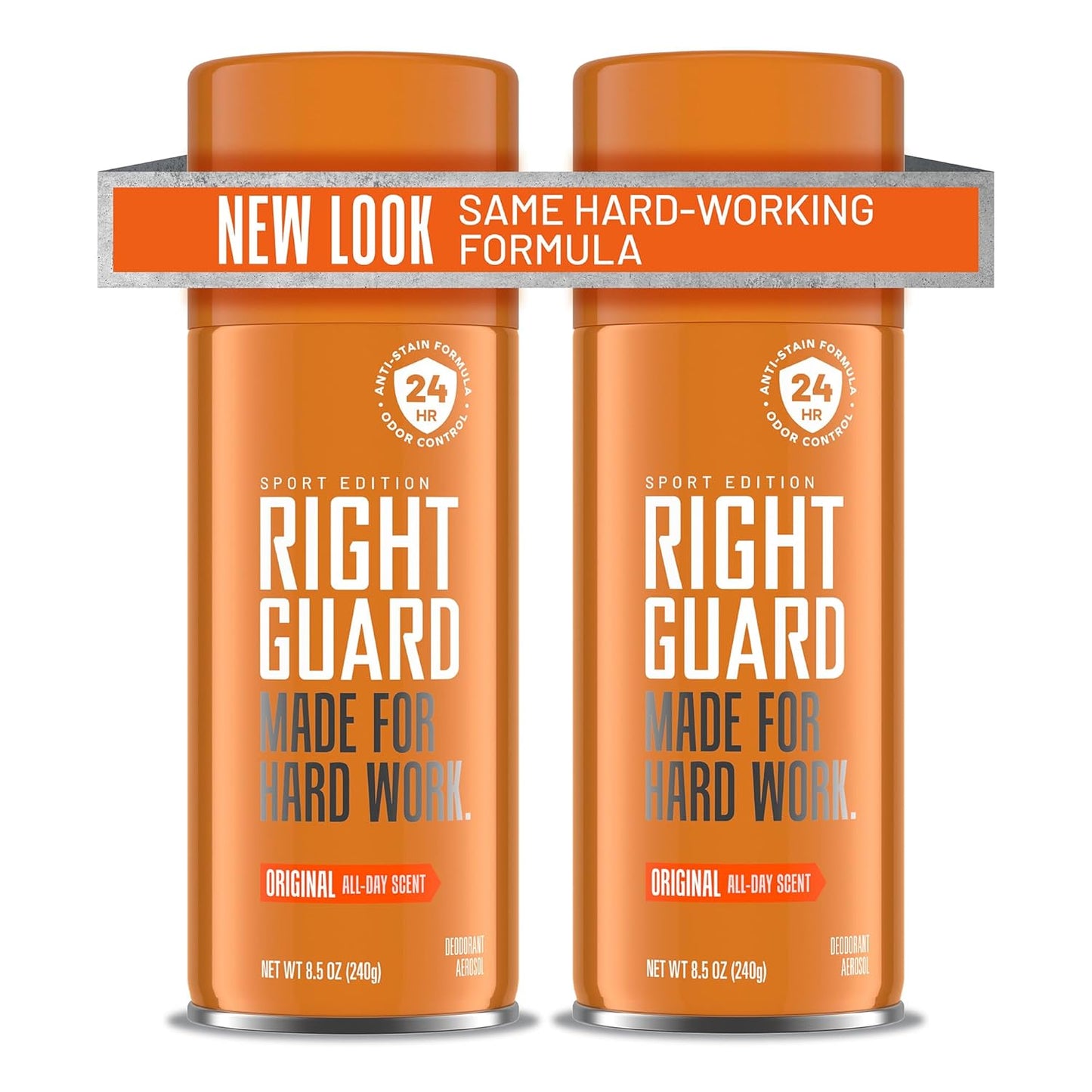 Right Guard Deodorant Spray | Anti-Stain Spray Deodorant for Men | Aluminum Free | 24-Hour Odor Control | Original Scent, 8.5 Oz. (2 Count)
