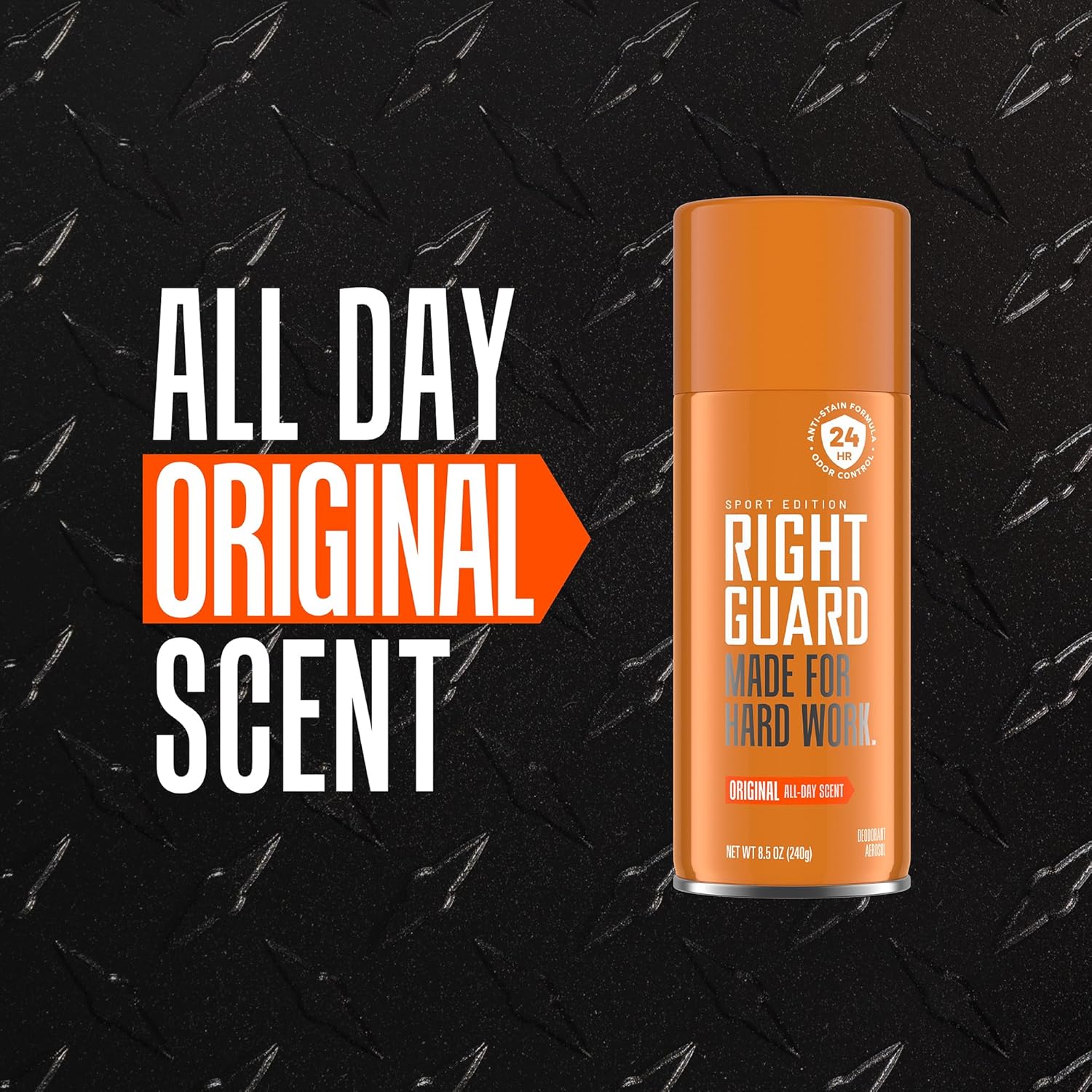 Right Guard Deodorant Spray | Anti-Stain Spray Deodorant for Men | Aluminum Free | 24-Hour Odor Control | Original Scent, 8.5 Oz. (2 Count)