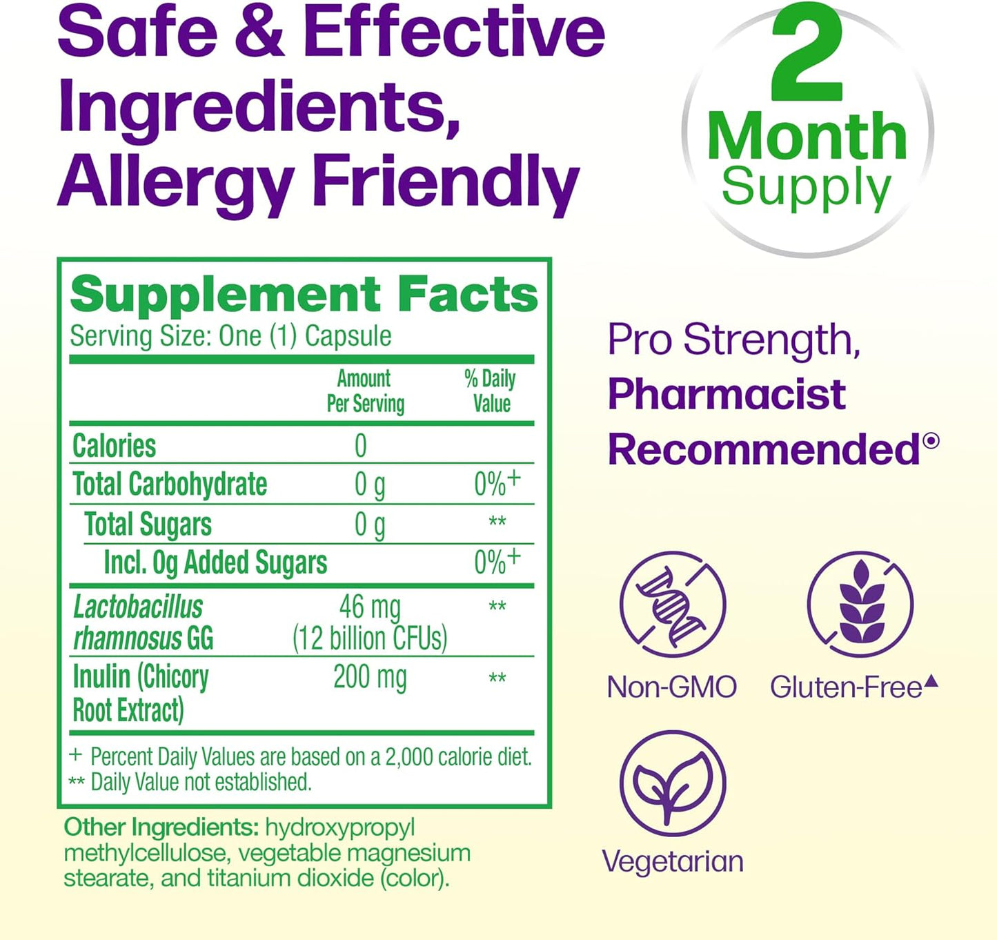 Unlock Your Digestive Wellness with Pro Strength Daily Probiotics - 60 Capsules for 2 Months of Support!